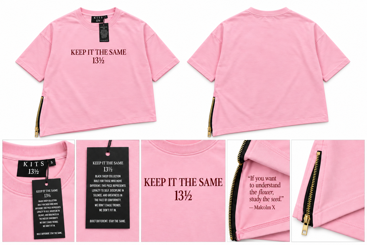 SIGNATURE ZIP-HEM TEE-PINK