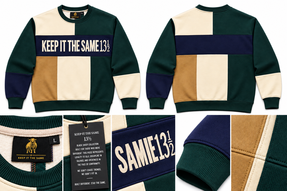 COLORBLOCK COMPOSURE CREWNECK-FOREST